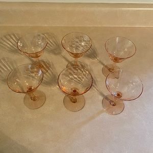 Vintage Pink Wine Glasses